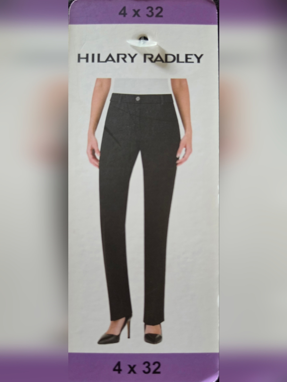 Women's Hilary Radley Black Straight-Leg Dress Pants NEW